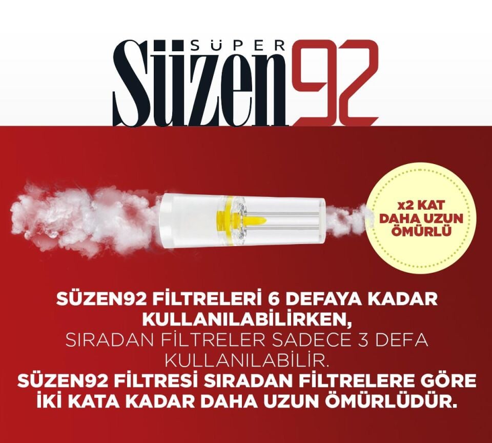 Süzen92 Sigara Ağızlığı Filtresi Slender 144'lü Kutu