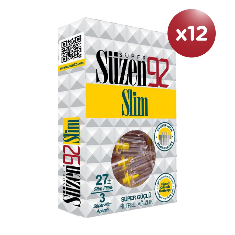 721 Süzen92 Sigara Ağızlığı Filtresi Slim 27'li Paket 720 Adet