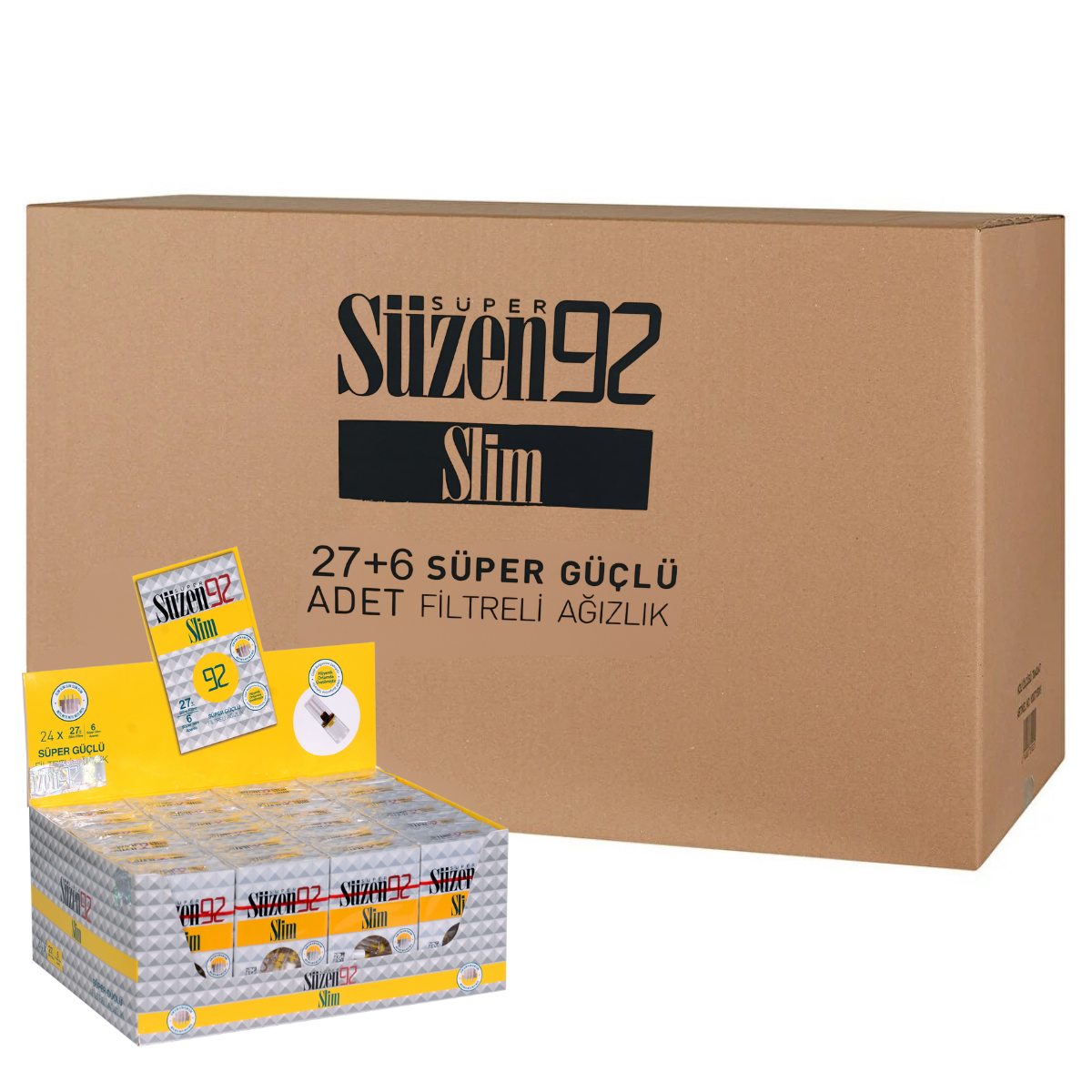 721 Süzen92 Sigara Ağızlığı Filtresi Slim 27'li Paket 720 Adet