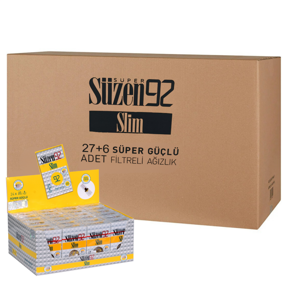 721 Süzen92 Sigara Ağızlığı Filtresi Slim 27'li Paket 720 Adet