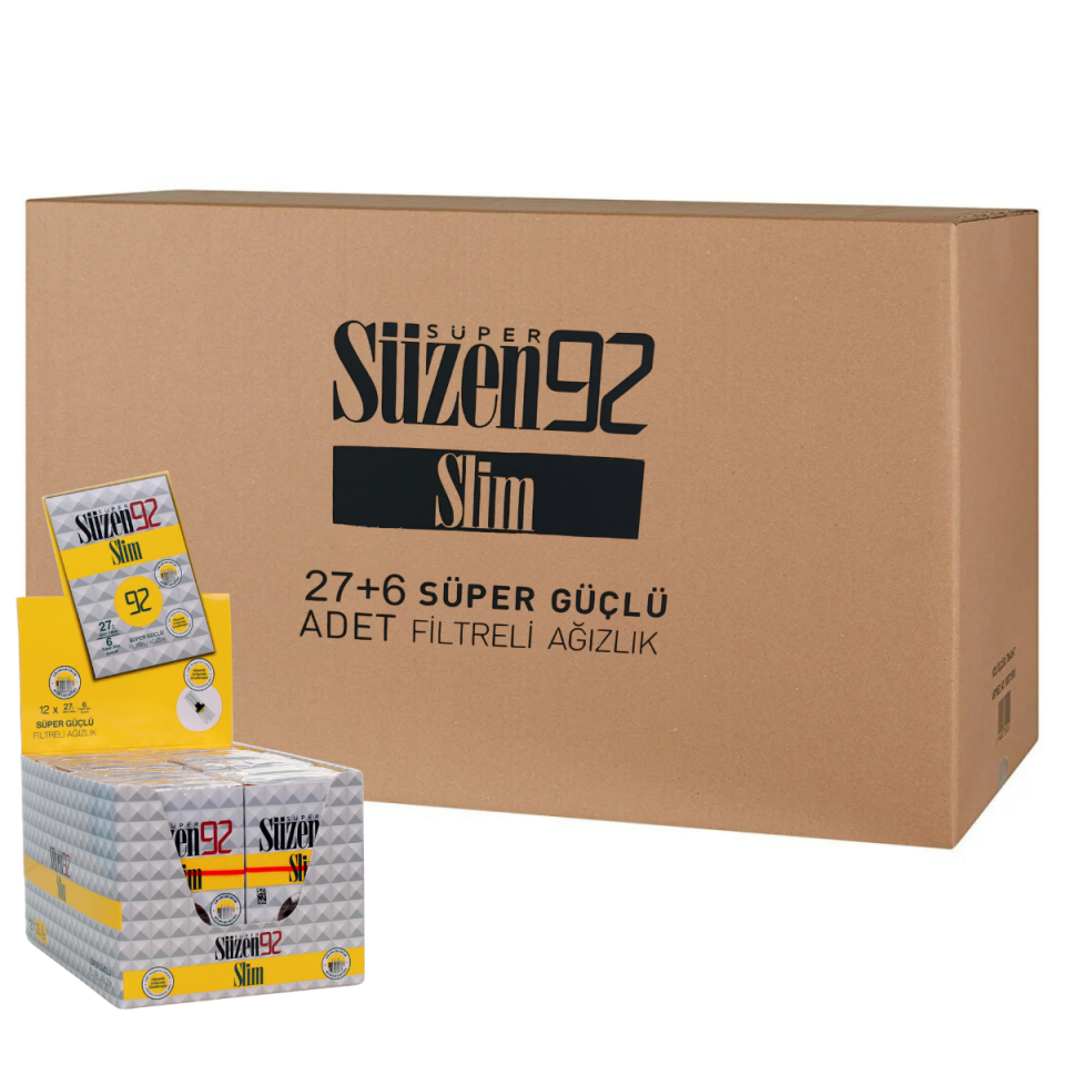 721 Süzen92 Sigara Ağızlığı Filtresi Slim 27'li Paket 720 Adet