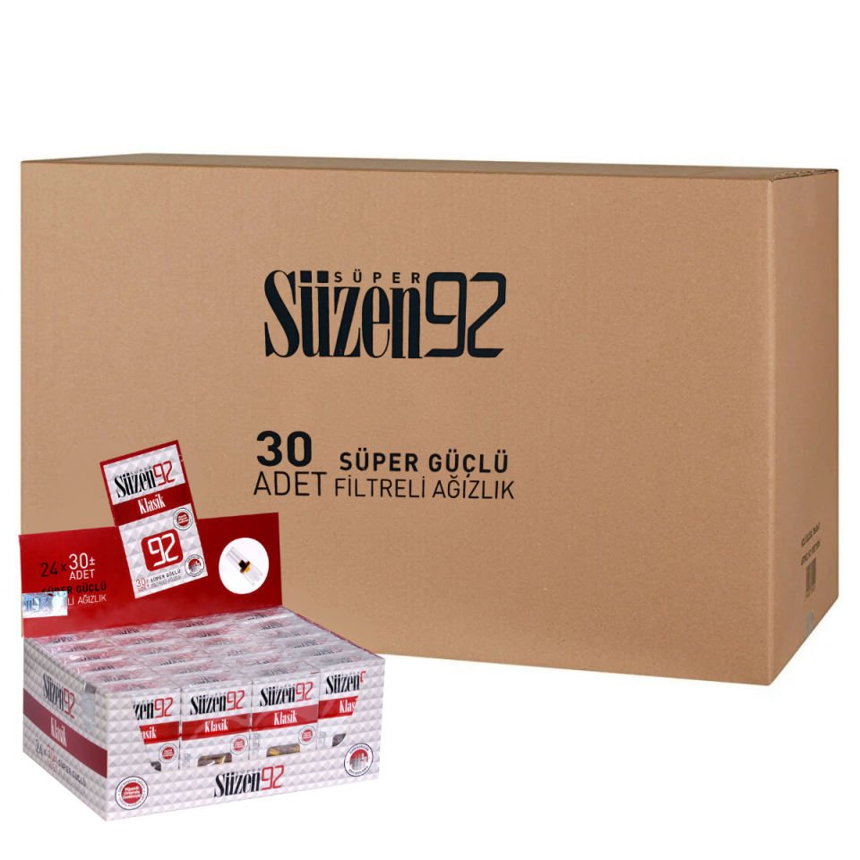 718 Süzen92 Sigara Ağızlığı Filtresi Klasik 30'lu Paket 720 Adet
