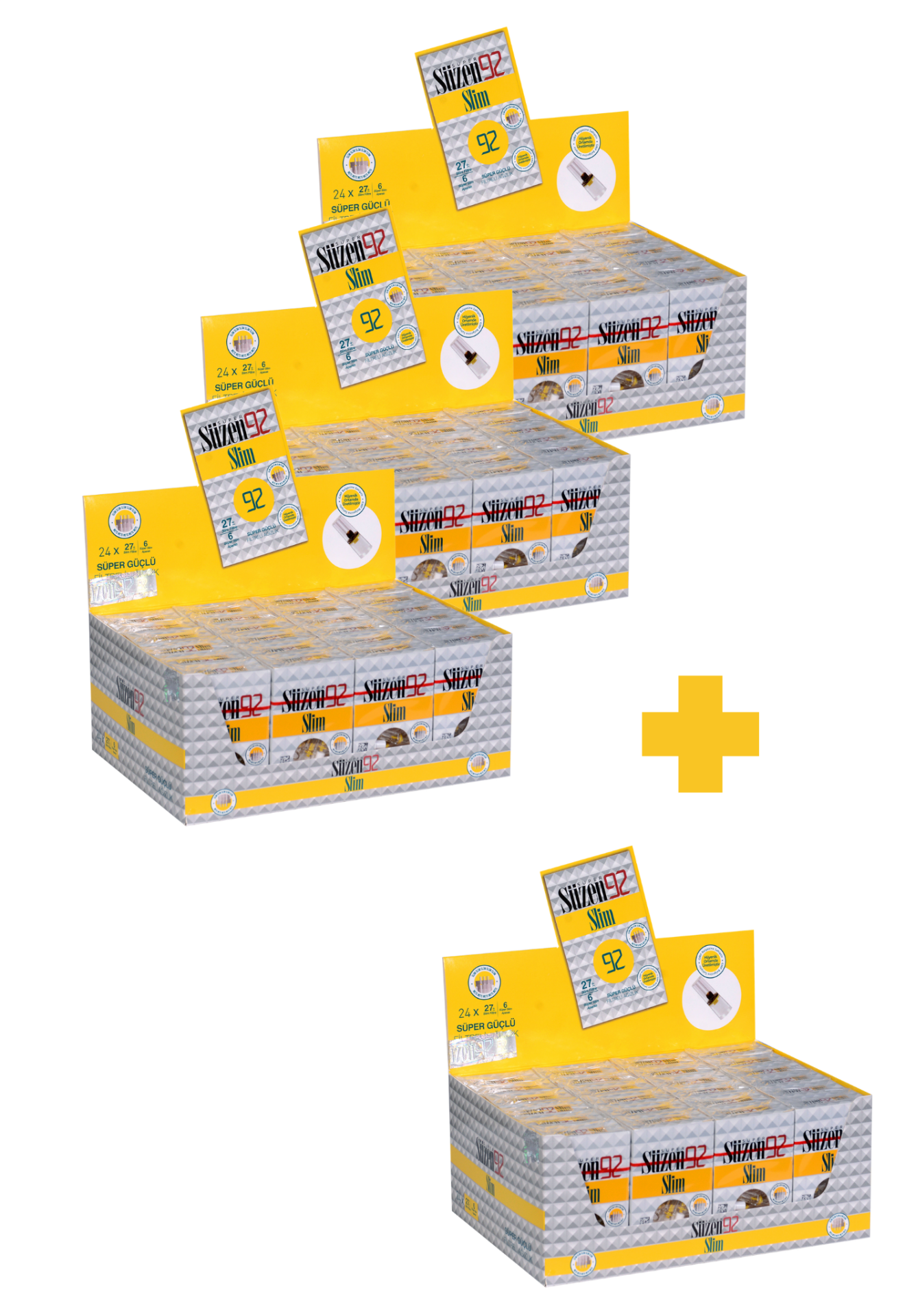 721 Süzen92 Sigara Ağızlığı Filtresi Slim 27'li Paket 3+1 Hediyeli Set